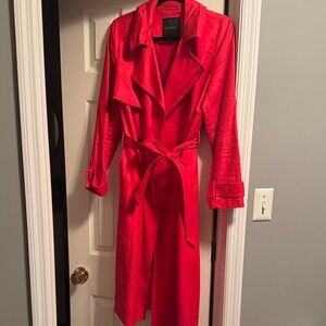 Talbots Vibrant Red Belted Trench Coat